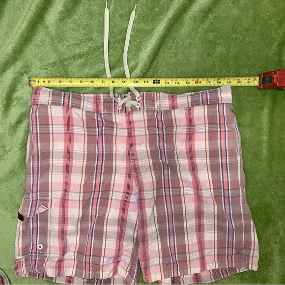 Men's Multicolor Plaid Swim Trunks size Large - Picture 5 of 9